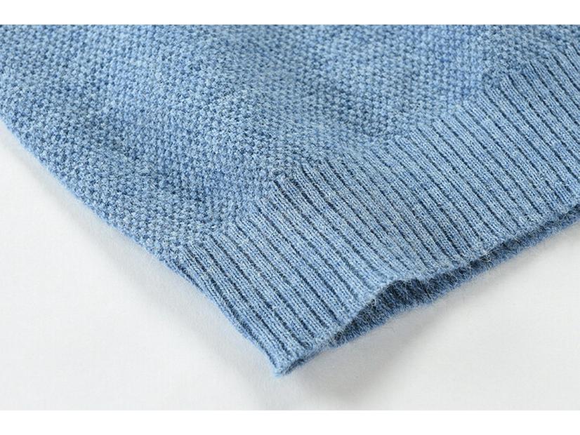 Men's Casual Long Sleeve European Size Polo Knit Sweater