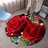 Round Crystal Velvet Bedroom Living Room Sofa 3D Countryside Anti Slip Pad, No Wash Carpet