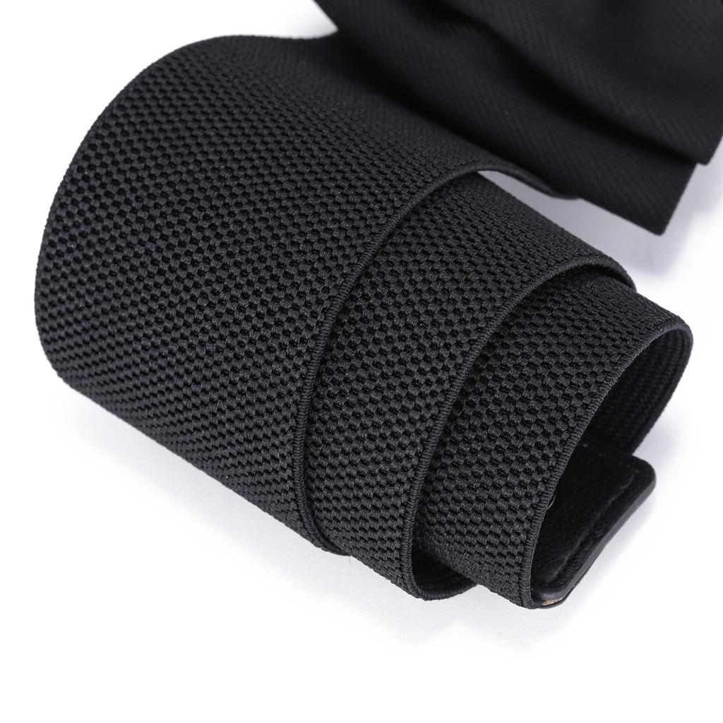 Love-Shaped Rhinestone Inlaid Bow Wide Belt With Skirt Sweet Black Wide Elastic Elastic Waist Seal Female
