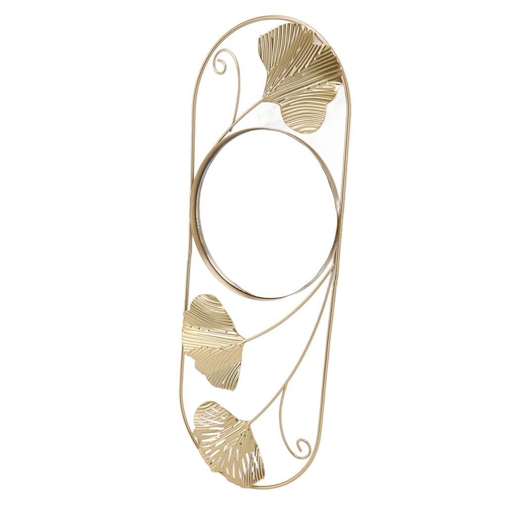Metal Leaf Wall Mirror Fade Resistant Artistic Modern Decorative Mirror for Bedroom Living Room Office
