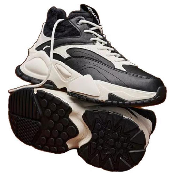 Anta Durable Warm High-Top Casual Shoes Women Sneakers Black White 122248996-02