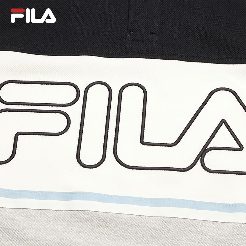 FILA Men's Color Block Knitted Long Sleeve Polo Shirt