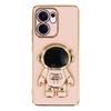 For Oppo Reno13 F 4G/5G Case Electroplating Soft TPU Phone Cover with Astronaut Hidden Kickstand