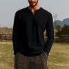 Men's V-neck Long-sleeved Top Is Casual