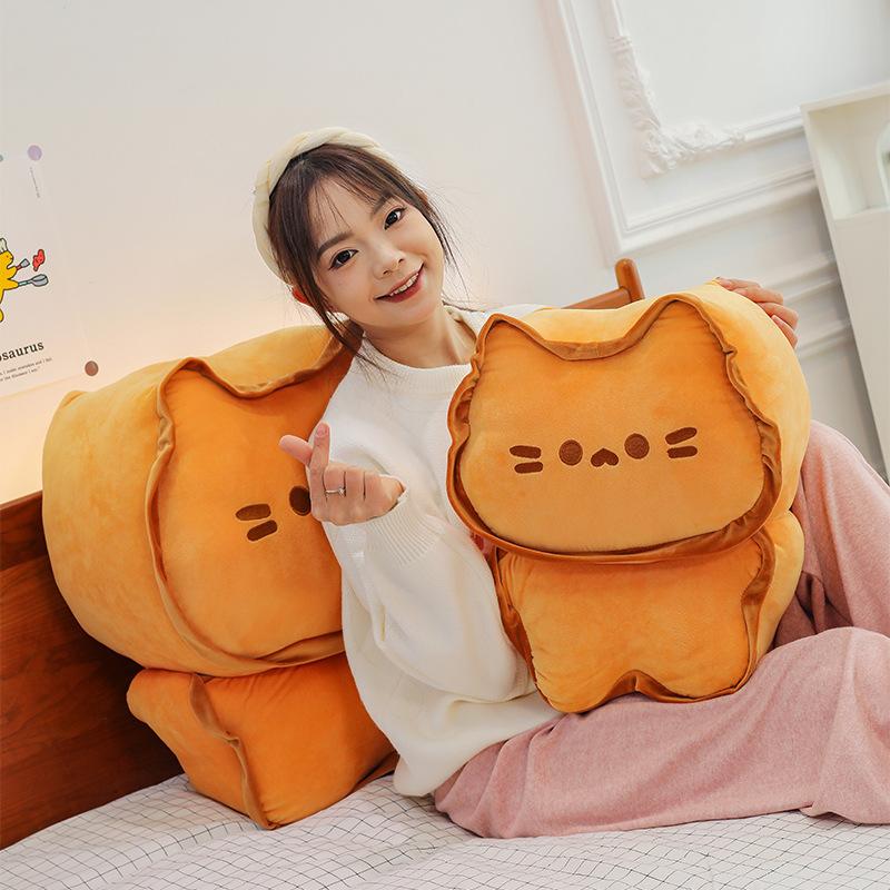 Cute Butter Meow Cookies Tiger Skin Cat Roll Hanging Cat Pillow Plush Toy Doll Treasure Soothing Gift Doll