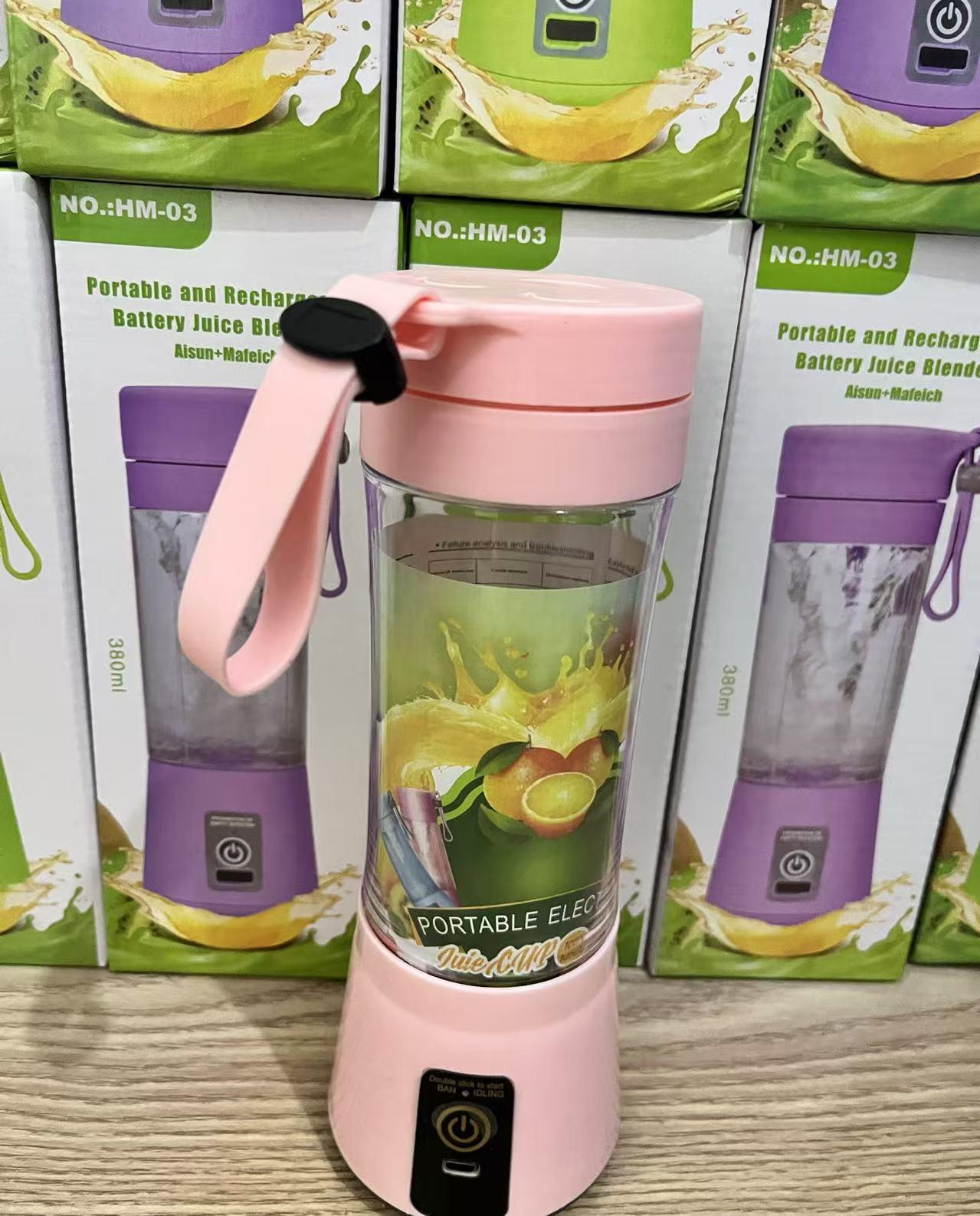 Portable Mini Cyclone Household Juicer – 6-Blade, USB Charging 280 Motor розовый