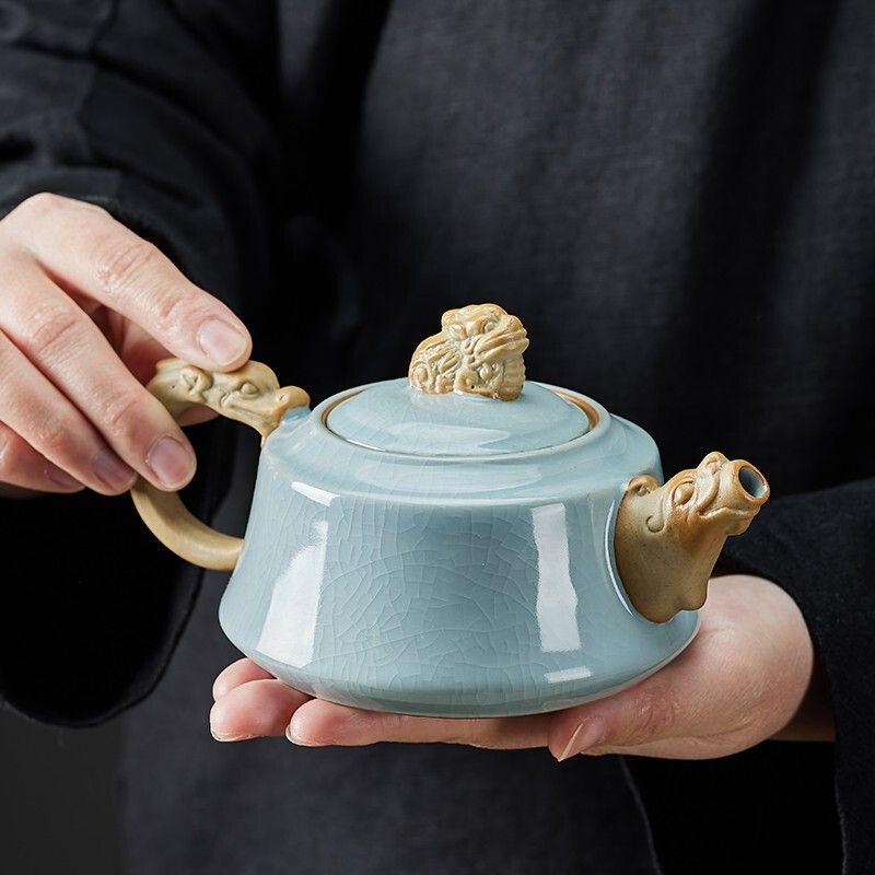 Ked Glaze of Teapot Clay Pot Tea Set and Ge Kiln Teeware Teware Yixing Clay Kettle Coffeeware Teaware Gaiwan Teapots Samovar