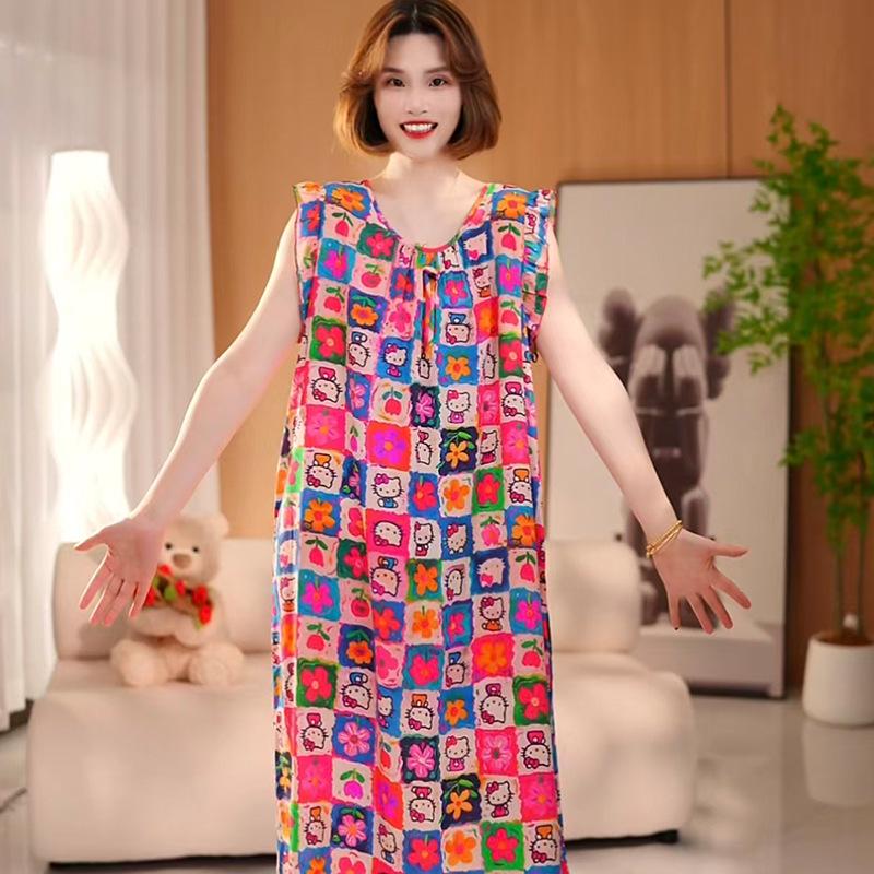 Women's Cotton Silk Camisole Pajama Dress - Summer, Loose Fit, Cute Japanese Style, Sexy and Thin, Perfect for Students