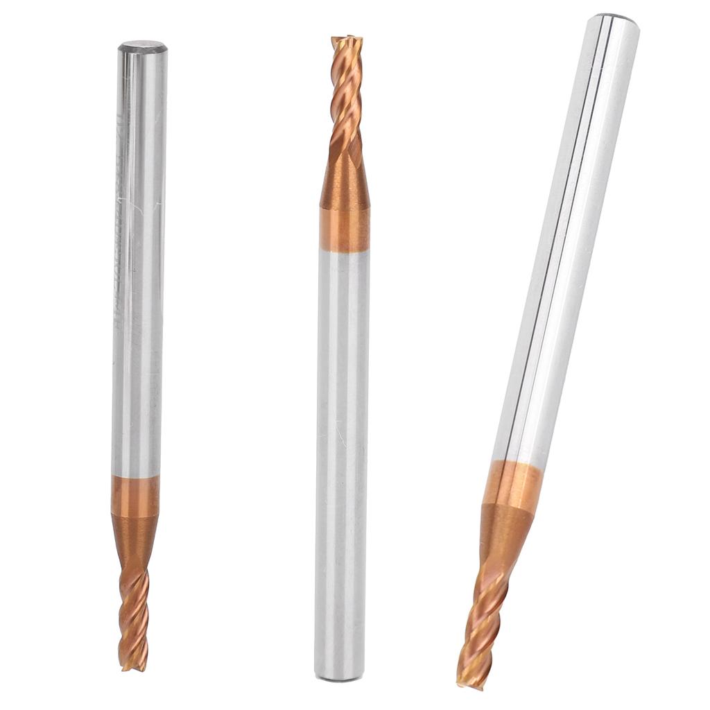3Pcs Metal End Mill Router 4 Fultes Tungsten Steel Industrial Supplies D2.5 X 8 X 4D X 50L X 4F