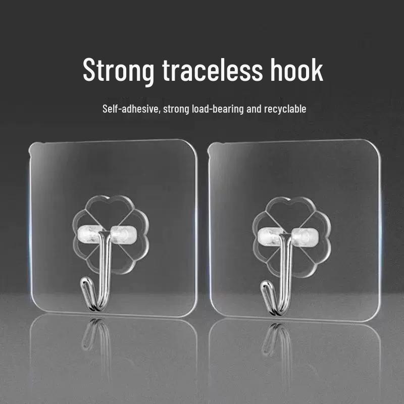 Transparent Seamless Adhesive Hooks (10-Pack)