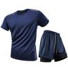 European Size Sports Tight Fitting Set, Comfortable High Elasticity Yoga Set, Summer Lightweight Quick Drying Pants, Fake Two Pieces