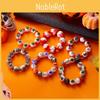 Halloween Pumpkin Bat Ghost Pendant Handcrafted Beaded Bracelet For Women
