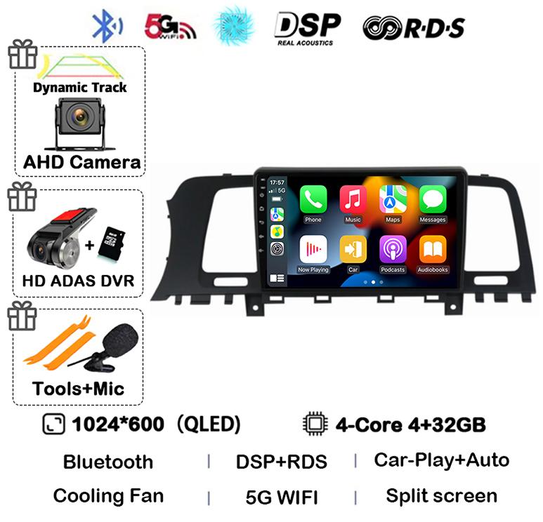 Android 14 CarPlay Auto Car Radio For Nissan Murano Z51 2008-2016 360 Stereo Multimedia Video Player 4G WIFI Navigation GPS BT