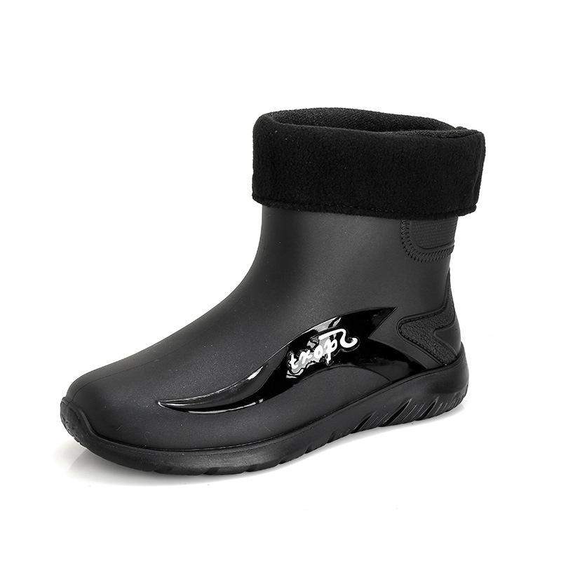 

Модные зимние мужские дождевые ботинки Ветрозащитные хлопковые резиновые сапоги Теплые модные слипоны Обувь для рыбалки Уличные водонепроницаемые рабочие ботинки Большой размер 44 44