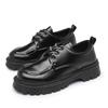 Men Derby Shoes Leather Shoes Fashion Chunky Platform Retro Business Work Shoes Man Casual Flats Wedding Shoes Comfortable Cosy