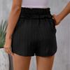 Women's Button High Waist Shorts with Pockets - Summer Pleated Elastic Waist, Versatile and Casual.