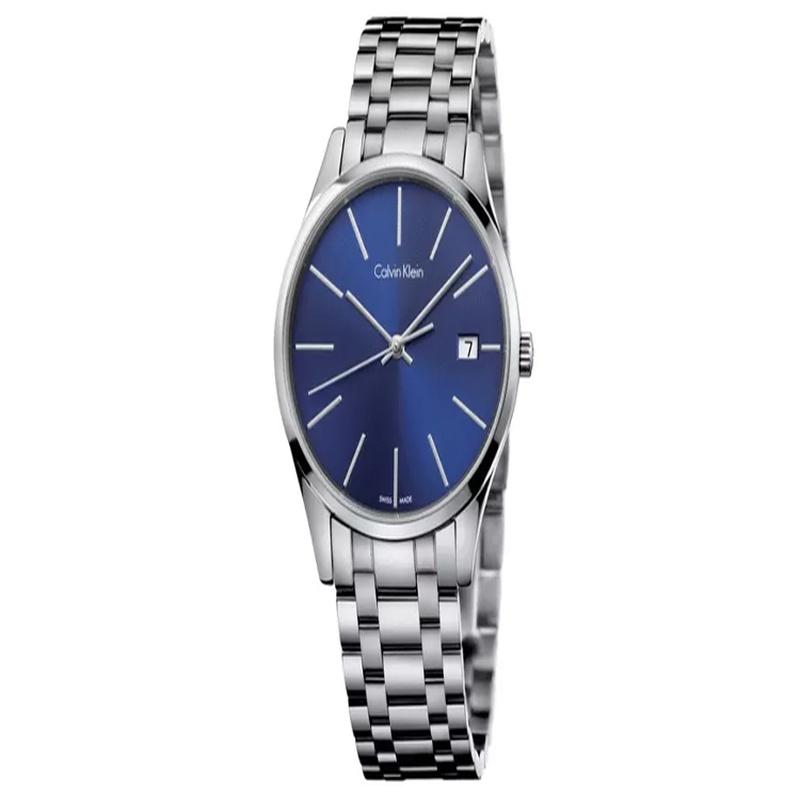 CALVIN KLEIN watch quartz movement stainless steel strap 36mm blue dial women s watch 30 meters waterproof K4N2314N синий