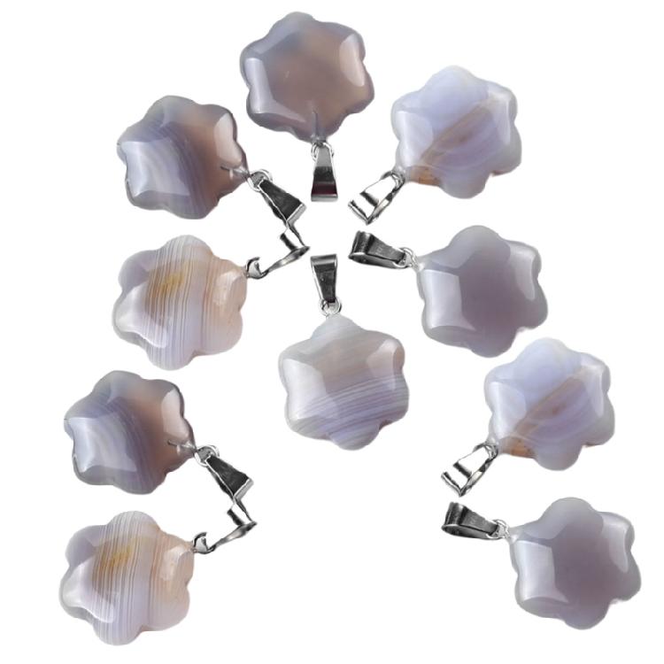 

10Pcs/Pack Floral Crystal Quartz Charm Set Unique Crystal Quartz Flower Pendant Assortment For Artistic Jewelry Designs