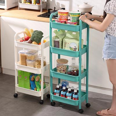 Multi Functional Kitchen Trolley Organizer Storage Rack Multi-Tiered Kitchen Cart with 360° Swivel Wheels Large Capacity Shelf