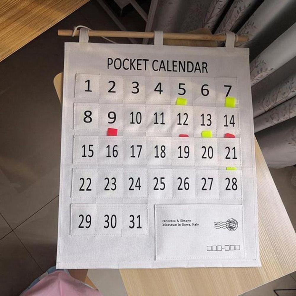 

Reusable Calendar Storage Bag Durable Card Bag Portable Morning Check Bag