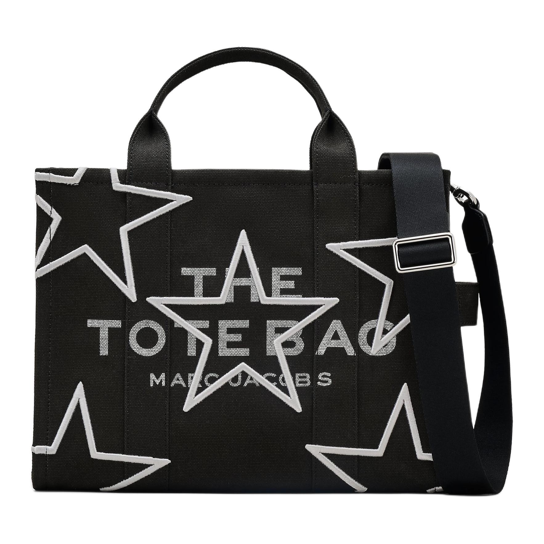 

Marc Jacobs Star Embroidered Versatile Casual Tote Bag Women tote bags Black 2R4HTT018H03-001 Basic Set (Bag)