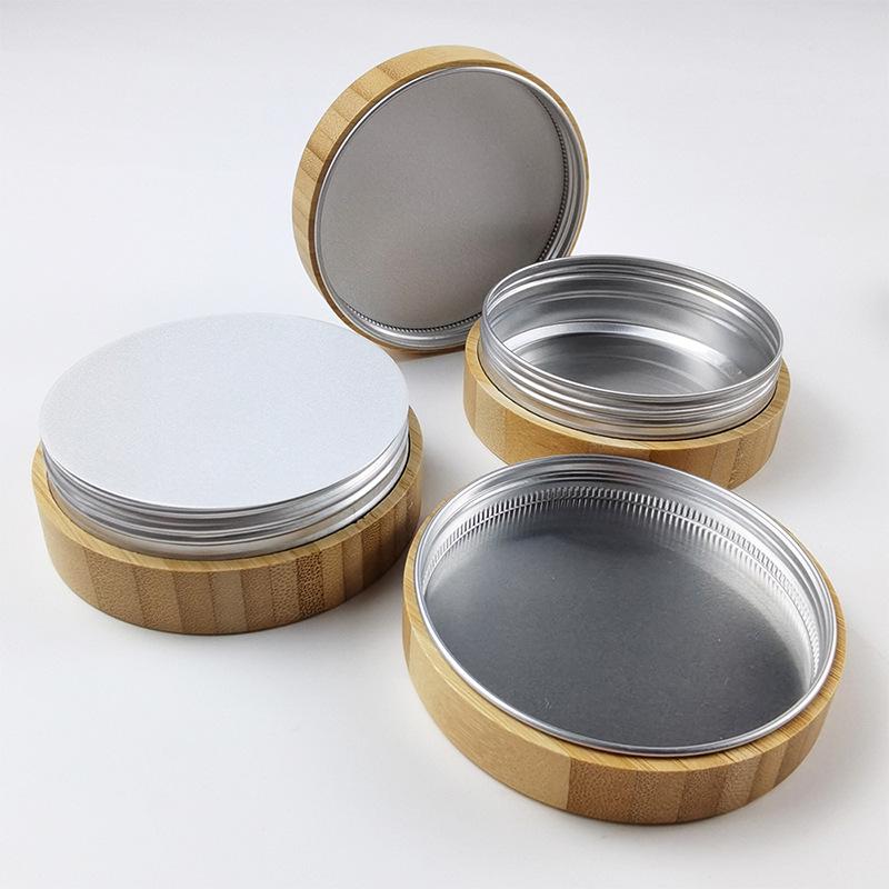 Bamboo Aluminum Light-proof Round Cream & Pill Box