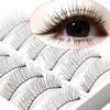 10 Paar weiche natürliche Kreuz-handgemachte Augen-Make-up-Verlängerung falsche Wimpern