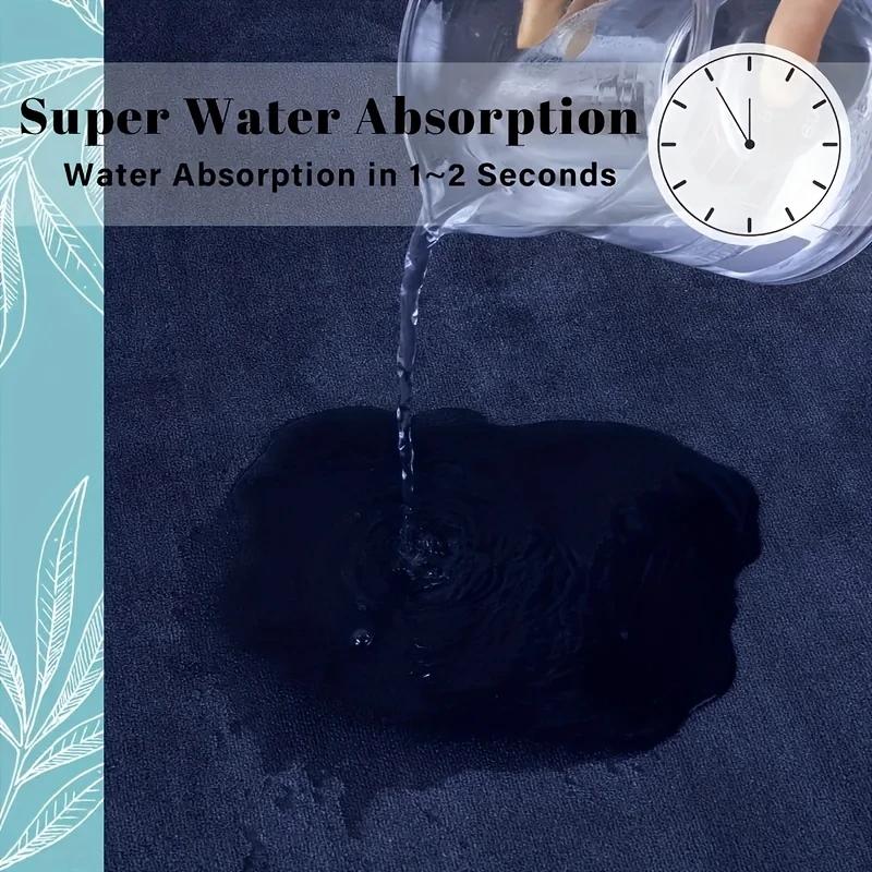 Non-Slip Flannel Bath Mat with Paw Print Design - Soft, Absorbent, and Lightweight Bathroom Mat for Shower, Bathroom Mat