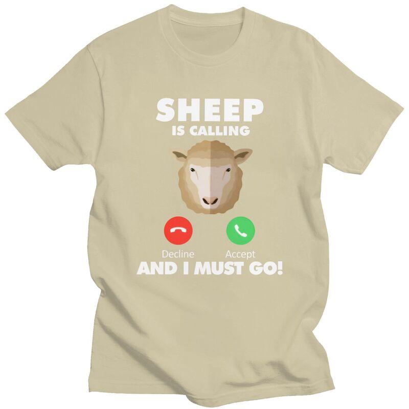 Mein Schaf ruft T-Shirts Reine Baumwolle T-Shirts Sommer Rundhals T-Shirts Lässige Kurzarm Kleidung Für Männer Geburtstagsgeschenk
