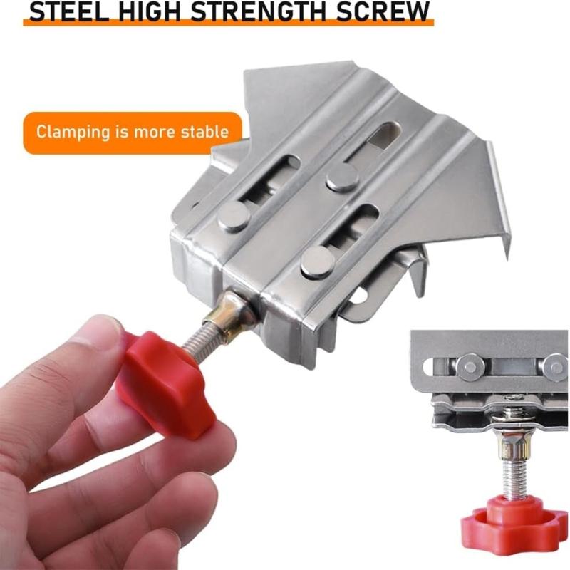 Stainless Steel 90 Degree Right Angle Clamp For Woodworking Welding And DIY Projects With Adjustable Rotating Jaw