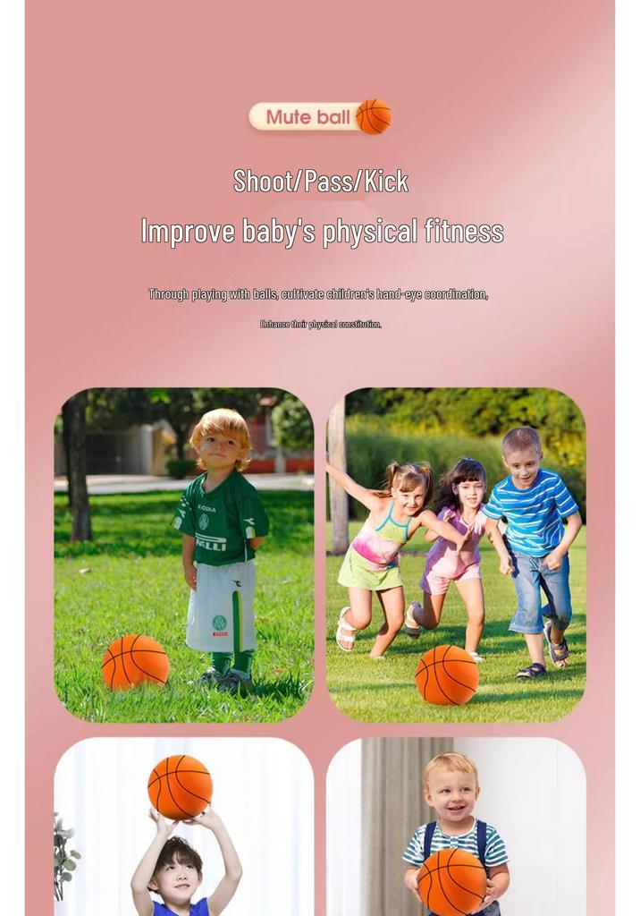 Silent No. 5 Children's Sponge Basketball - Elastic, Quiet Ball for Toddler Indoor Play
