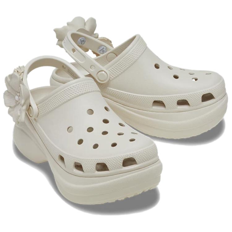 Crocs Zoccoli Semplici Comodi con Bouquet Floreale Retrò Donna Zoccoli Beige 214482-2MC