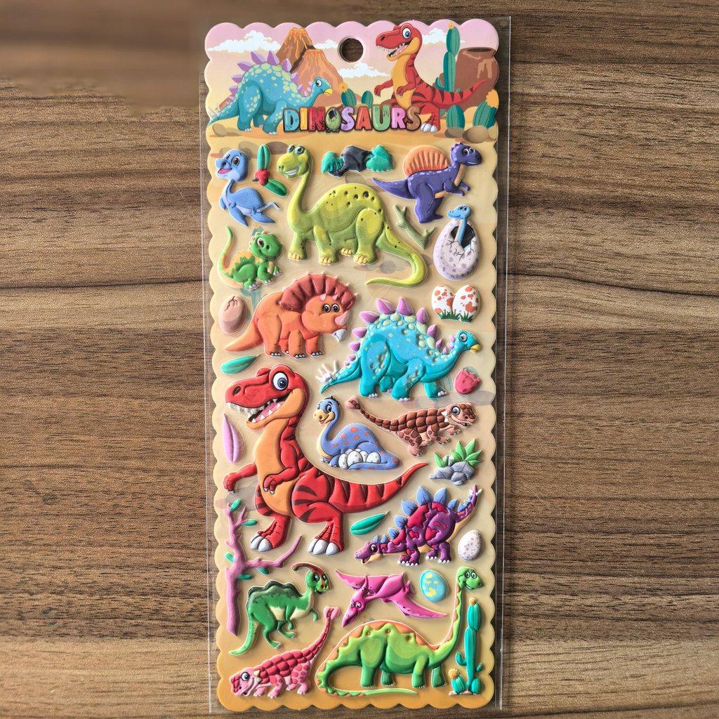 4 Sheets Dinosaur 3D Stickers - Colorful Dino Decals for Kids' Crafts, Notebooks & Room Decor BulingBulingStickers Store