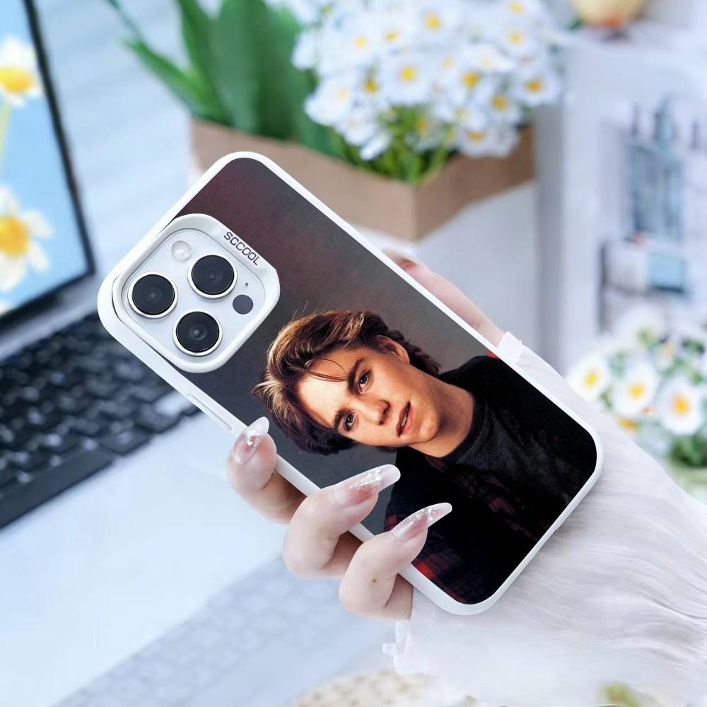 L-Leonardo DiCaprio  Phone Case For iPhone17, 16,15,14,13,12 Pro Max white Candy Matte Shockproof Cover