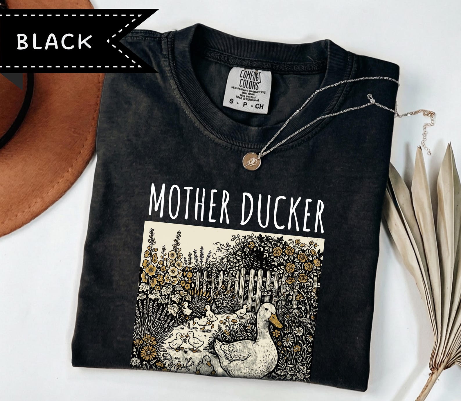 Mother Ducker Graphic Tee, Comfort Colors® Mama Duck shirt, Funny Retro Animal Shirt, Homesteading Cottagecore Gift XL