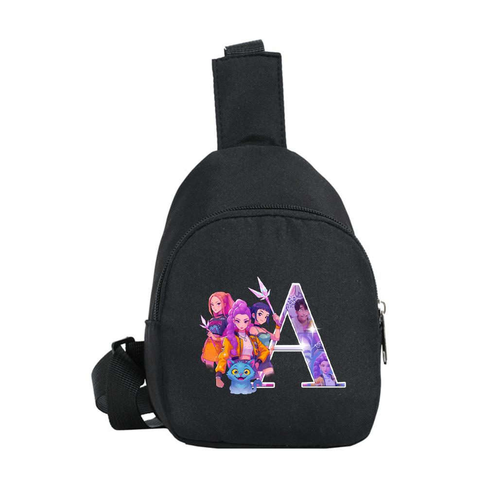 Kreslený 26 Anglické Písmeno K-Pop Lovci Démonov Potlačený Kawaii Hrudný Vak pre Chlapca Dievča Taška cez Rameno Študent Prenosná Crossbody Taštička Vianočný Darček