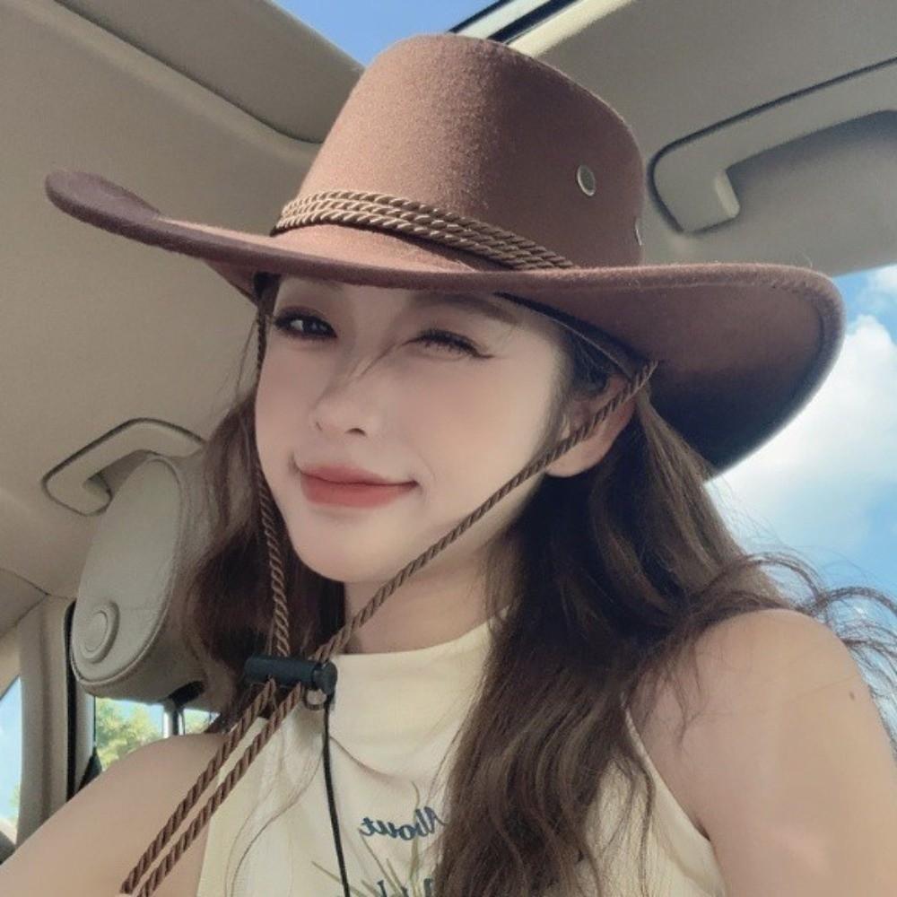 Beach Cap Western Cowboy Hat Knight Hat Sunscreen Cap Simple Summer Sun Hat Summer