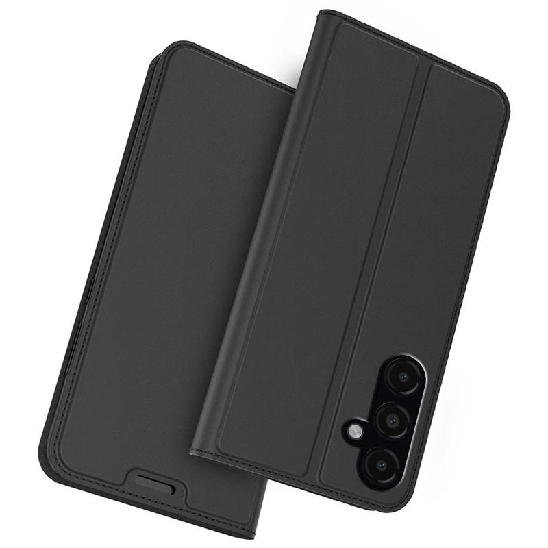 

For Samsung Galaxy S24+ Card Holder PU Leather Phone Cover Anti-Scratch Cell Phone Stand Case Black