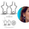 Silver Plated Women Hoop Earrings Fashion Pendientes Gift for Female Girl Sparkling Pave CZ U Heart Shape Star Moon Earring