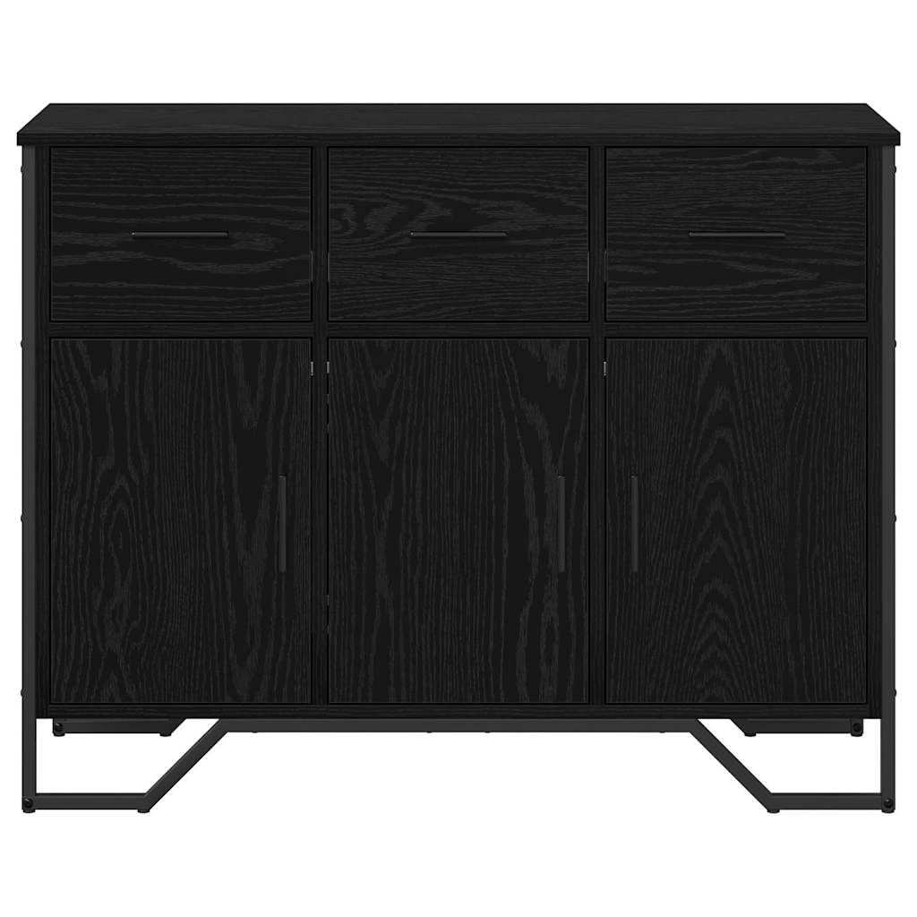Sideboard Black Oak Finish 97 x 32.5 x 74.5 cm