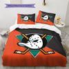 Anaheim Ducks Muster Bettwäsche Steppdecken-Set Heimdekoration Geschenk (1 Bettbezug + 2 Kissenbezüge (ohne Füllung))