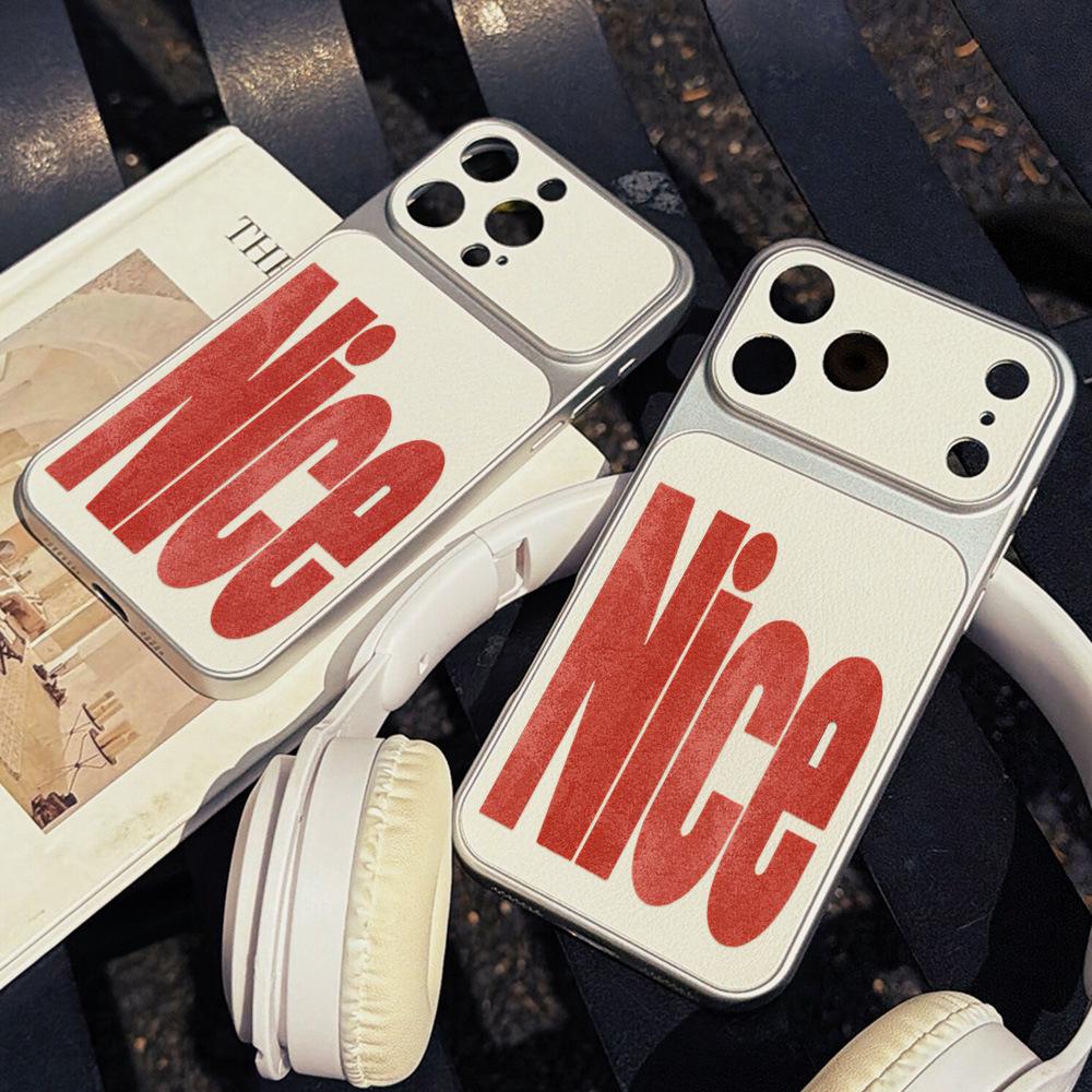 Applicable to iPhone17promax mobile phone case, anti-drop Corning case, Apple 16 men's and women's 15 red letters Nice