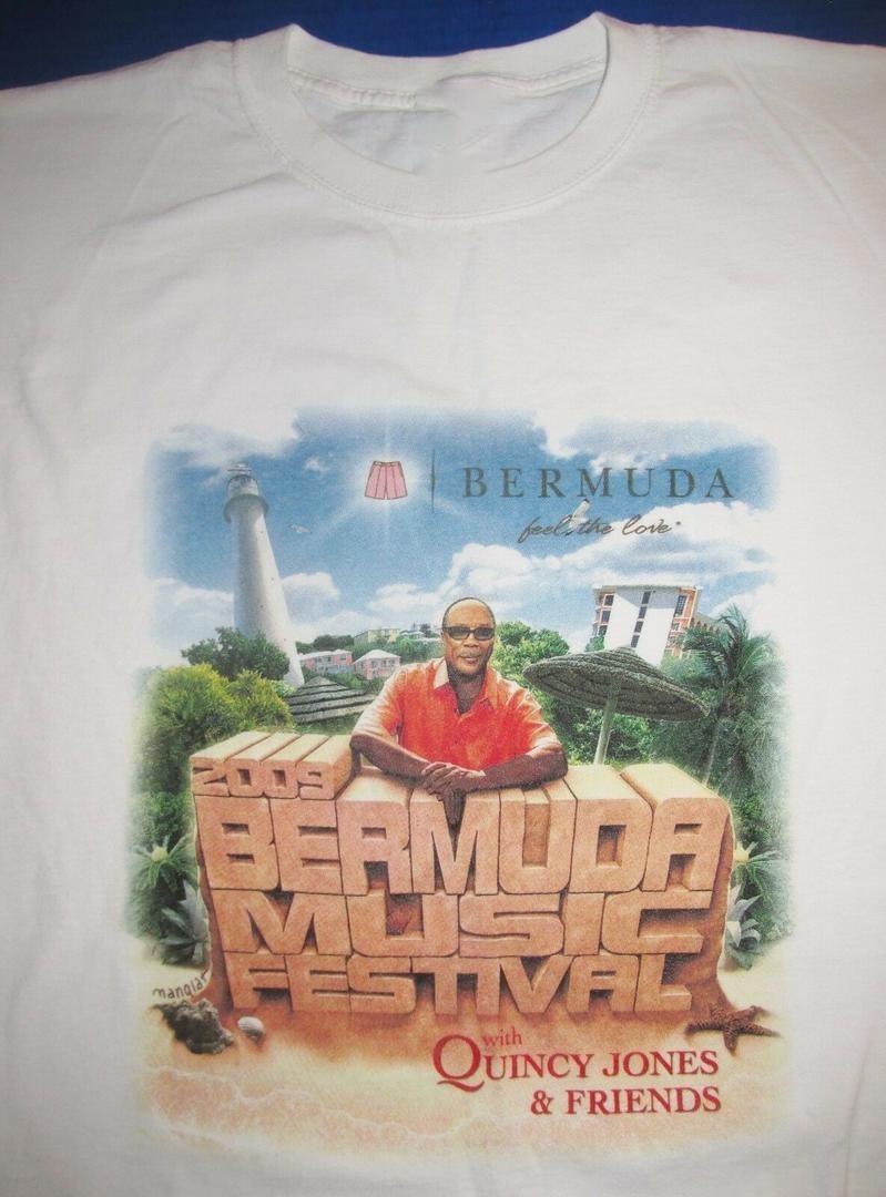 QUINCY JONES FRIENDS BERMUDA 2009 CONCERT Shirt White Unisex S-5XL S