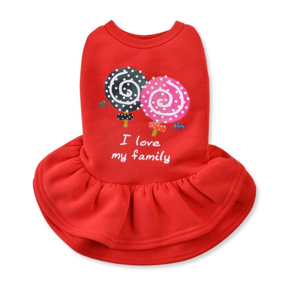 

Fleece Dogs Skirt Pullover Comfortable Dog Princess Costume Dog Vest Dress Spring S червоний