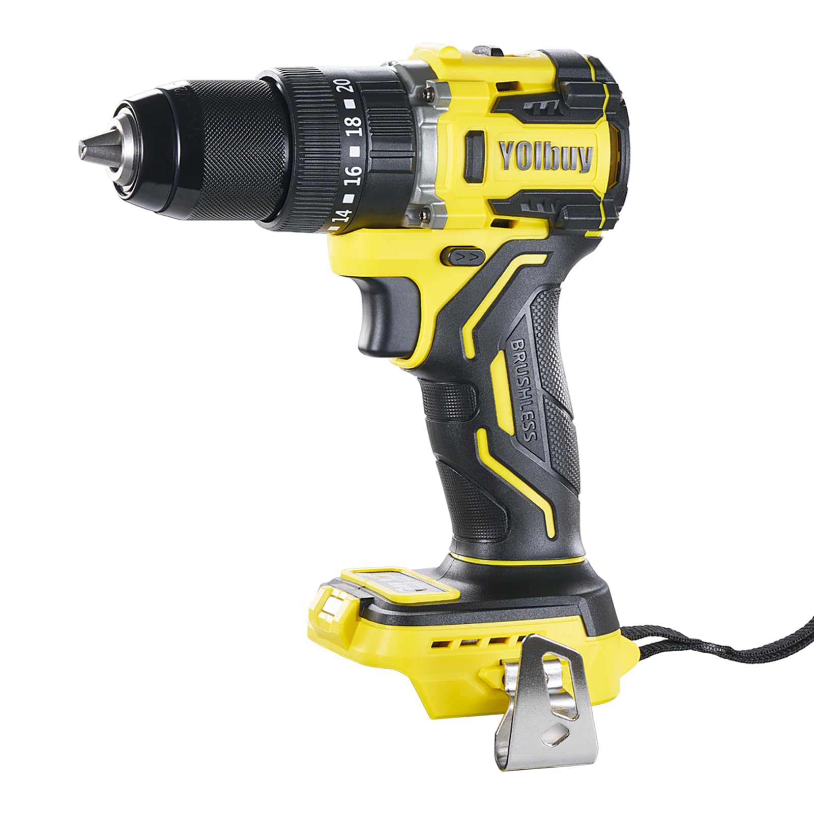 

YOIbuy PRO Rechargeable Impact Driver 18V Brushless Max Torque APC Turbo Max Speed Impact Drill Clutch and Charger Sold Drill, Compatible, High-Output