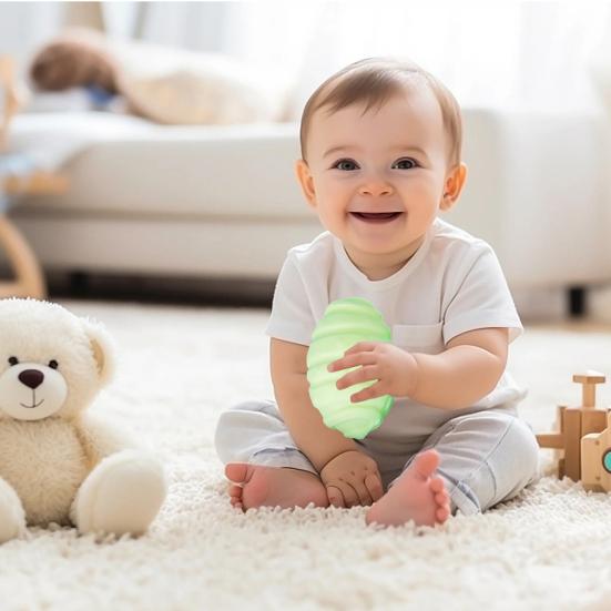 

6 шт., детские игрушки-мячи с несколькими текстурами, гибкие пищевые виниловые шарики для ручной ловли, жевательная игрушка, ручка для тренировки, мягкая C