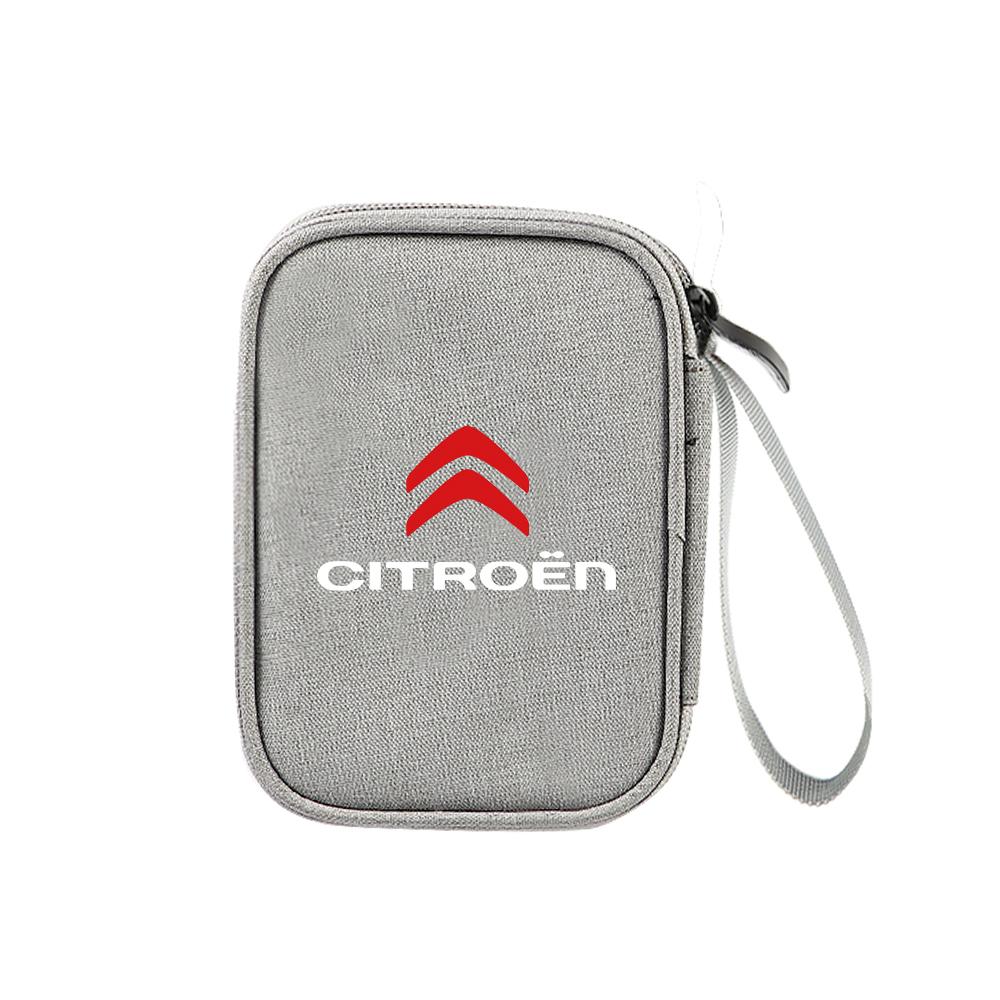 Car Portable Storage Bag Carry Lighter Data Cable Bank Truck Key For Citroen C4 C3 C5 C1 C2 Berlingo Celysee Cactus Picasso Saxo