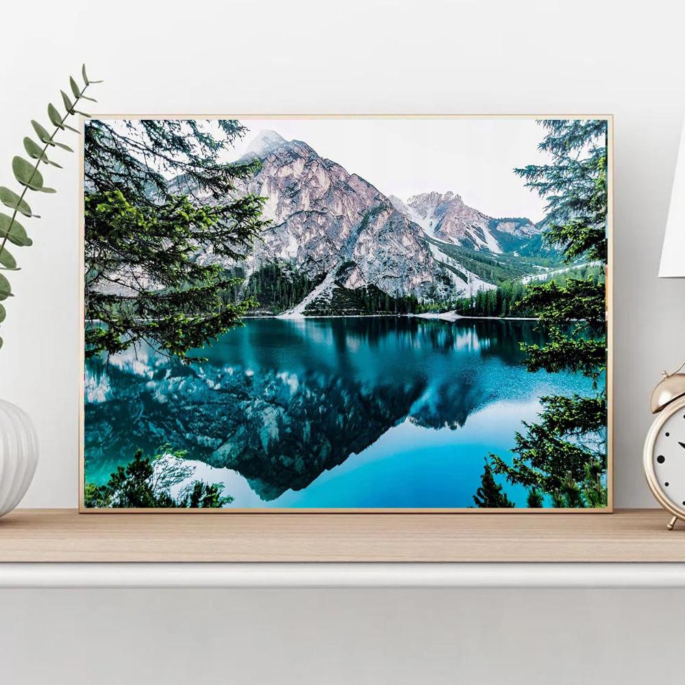 Malowanie Po Numerach Z Ramą Obrazy Do Malowania - Jezioro W Górach 50X40Cm