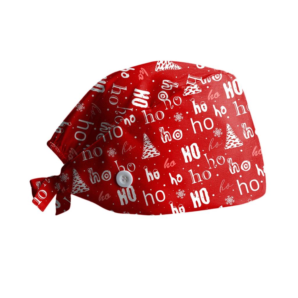 Scrub Cap With Buttons Bouffant Hat With Sweatband For Womens And Mens