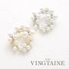 Okrągła broszka z perłami [VINGTAINE] S, Elegancka, Imprezowa, Stylowa, Prezent, BR-128-S-